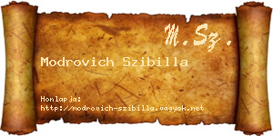 Modrovich Szibilla névjegykártya